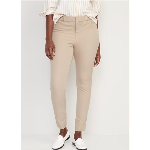 Old Navy Pants Womens Size 16 Mocha Taffy High Rise Pixie Secret Smooth Pockets - Picture 2 of 14